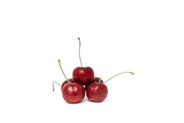 Sweet fresh cherry isolated on white background
