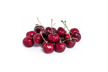 Sweet fresh cherry isolated on white background