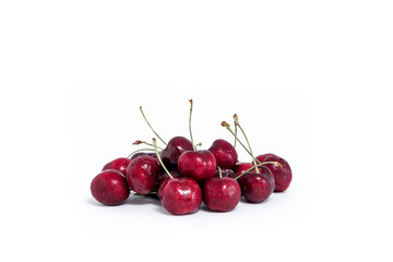 Sweet fresh cherry isolated on white background