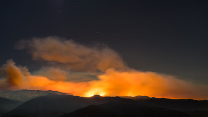 Sand Fire smoke over Mountains