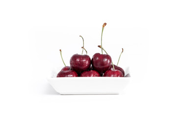 Sweet fresh cherry isolated on white background