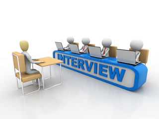 A 3d people have a interview. 3d rendering