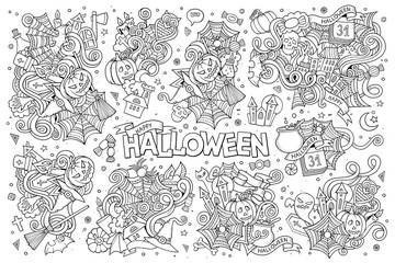 Sketchy vector hand drawn Doodle cartoon set of objects 