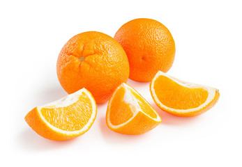 Orange. Oranges with slice isolated on white background