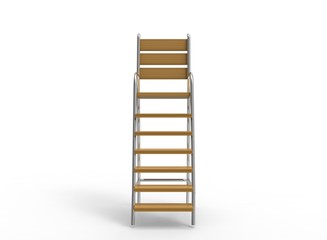 3d illustration of umpire chair. white background isolated. wood and steel. icon for game web. sport attribute.