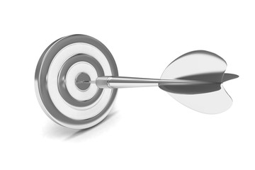 arrow darts in target. 3d rendering.