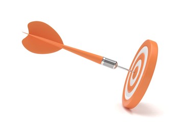 arrow darts in target. 3d rendering.