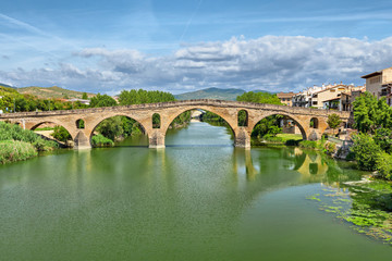 Roman bridge across the Arga river in Puente la Reina