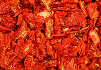 many dried tomatoes of the Puglia region of southern Italy