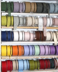 colored ribbons and decorative rolls for sale per meter in the w