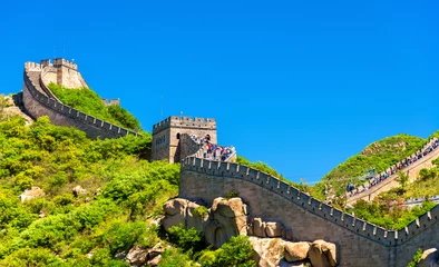 Stickers pour porte Mur chinois Vue de la Grande Muraille à Badaling - Chine