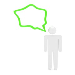 3d man with talk bubbles isolated over a white background. 3d rendering.