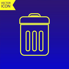 Trash bin icon vector. eps 10. blue icon