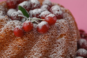 celebratory cake with cherries