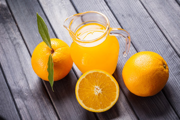 fresh orange juice on the table. still life