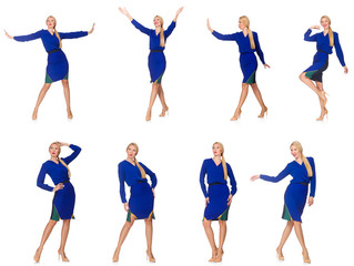 Composite photo of woman in various poses