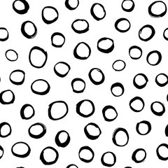 Ink hand drawn circles - seamless pattern