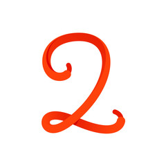Number two logo formed by shoe lace.