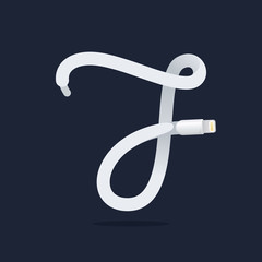 Number seven logo formed by lightning cable.