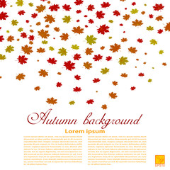 Autumn background. Illustration of falling red, yellow and green