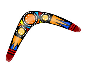Australian boomerang. Cartoon boomerang on a white background. V