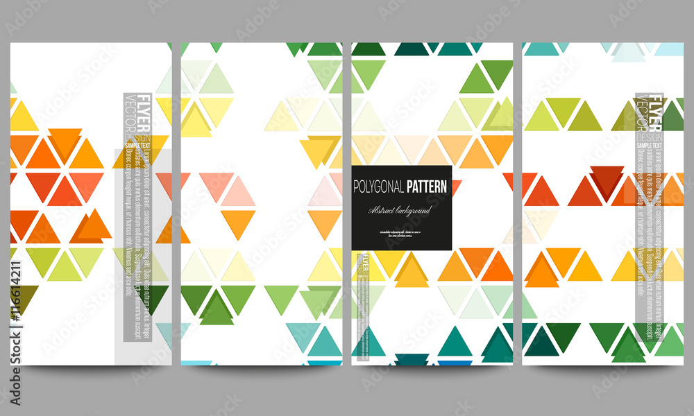 Poster flyers set. abstract colorful business background, modern stylish hexagonal and triangle vector text