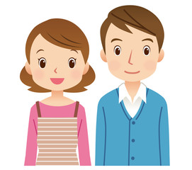 若い夫婦　表情　男女