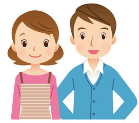 若い夫婦　表情　男女