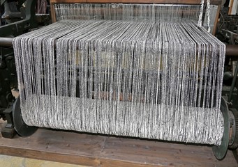 old last century loom for the production of the fabrics in the t