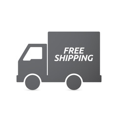 Isolated truck icon with    the text FREE SHIPPING