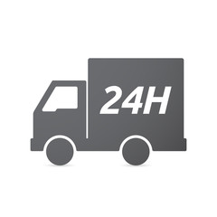 Isolated truck icon with    the text 24H