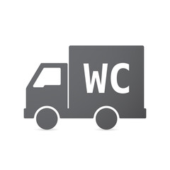 Isolated truck icon with    the text WC