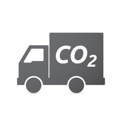 Isolated truck icon with    the text CO2