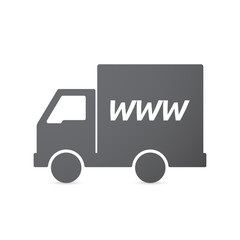 Isolated truck icon with    the text WWW
