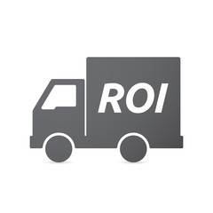 Isolated truck icon with    the return of investment acronym ROI