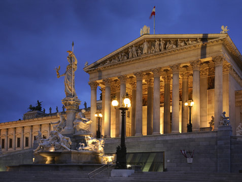 Austrian Parliament Building in Vienna. Austria