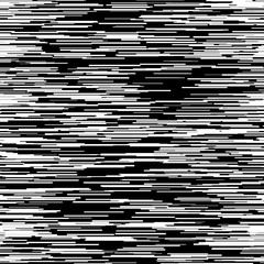 Abstract background with glitch effect, distortion, seamless texture, random horizontal black and white lines for design concepts, posters, banners, web, presentations and prints. Vector illustration.