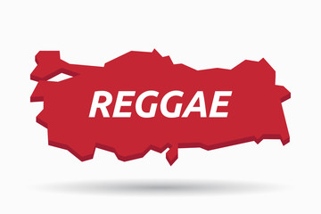 Isolated Turkey map with    the text REGGAE