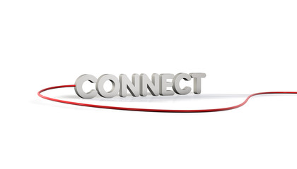 Fototapeta premium Connect Typo Kabel 3D