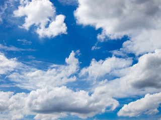 Naklejka na ściany i meble Clear blue sky with white cloud background