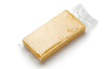 Vacuum-packed organic millet isolated on a white background