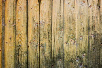 Horizontal photo of vintage wood background. Grunge wooden weathered oak or pine textured planks of aged brown and orange colors.