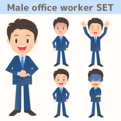 男性会社員　表情セット