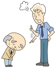 若い上司に怒られる年上の社員