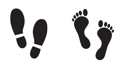 Footprint icon isolated on white background. Vector art.