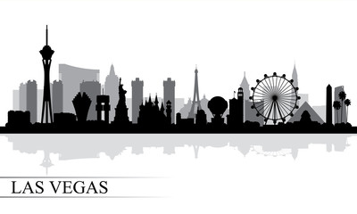 Las Vegas city skyline silhouette background - obrazy, fototapety, plakaty