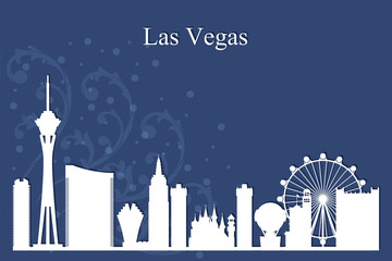 Las Vegas city skyline silhouette on blue background © Ray of Light