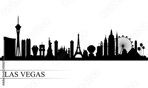 Download "Las Vegas city skyline silhouette background" Stock image and royalty-free vector files on ...