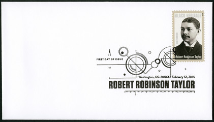 USA - 2015: shows Robert Robinson Taylor (1868-1942) - obrazy, fototapety, plakaty