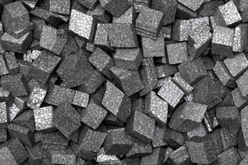 black styrofoam pellets - obrazy, fototapety, plakaty
